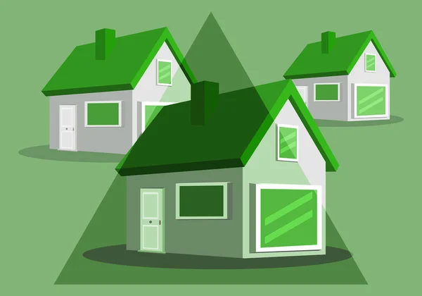 Попит Зелений Будинок Екологічний Будинок Зростає — стоковий вектор