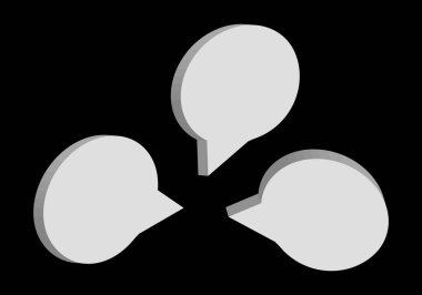 Fake news, conversation, talk, bullshit, black and white criticism on black background