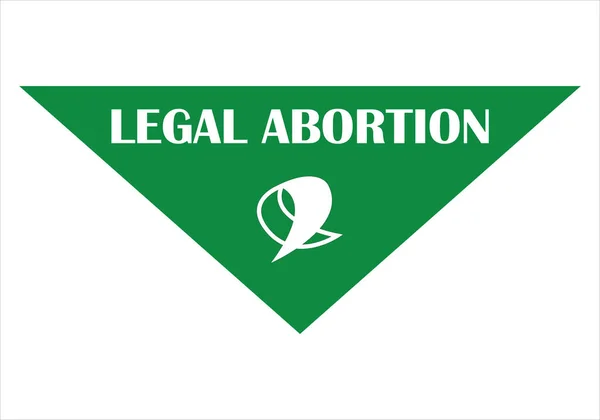 Зелена Носовичка Зеленою Краваткою Чистим Абортом Написана Білому Легалізація Абортів — стоковий вектор