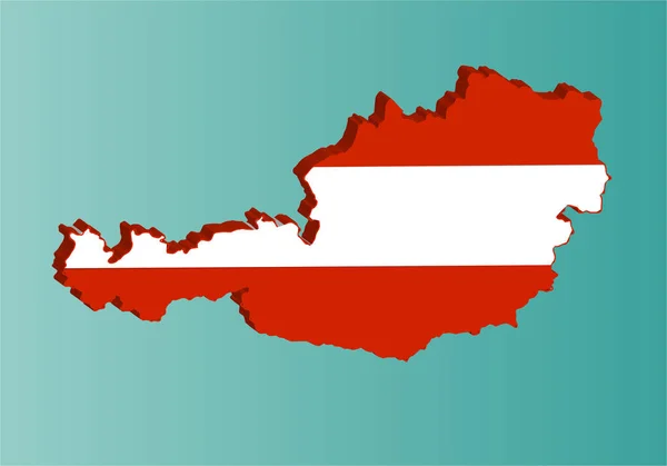 Mapa Austria Con Bandera — Vector de stock