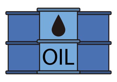 Beyaz arkaplanda yağ ve benzin varili simgesi