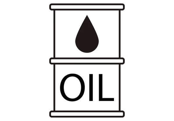 Olie Benzine Vat Pictogram Witte Achtergrond — Stockvector