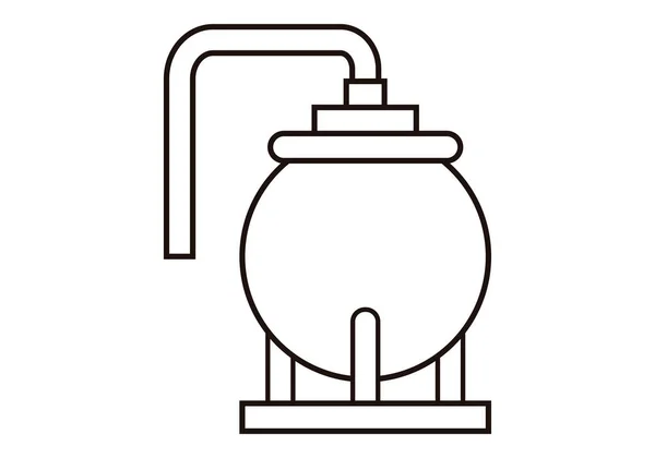 Treibstofflager Schwarzem Symbol Auf Weißem Hintergrund — Stockvektor