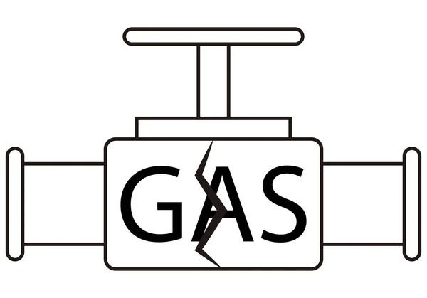 Icône Coupure Alimentation Gaz Sur Fond Blanc — Image vectorielle