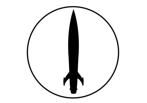 Symbol Oder Symbol Eines Nuklearen Sprengkopfes Oder Einer Rakete — Stockvektor