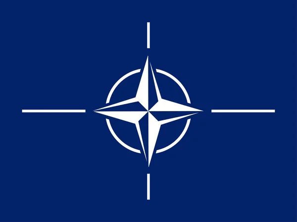 Nato Flagge Weiß Und Blau — Stockvektor