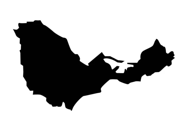 Ceuta Landkarte Symbol Auf Schwarzem Auf Weißem Hintergrund — Stockvektor