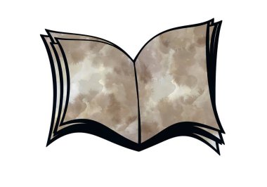 Beyaz arkaplan üzerine eski ve bulanık kitap