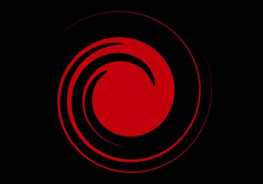 Siyah arkaplanda kırmızı spiral arkaplan