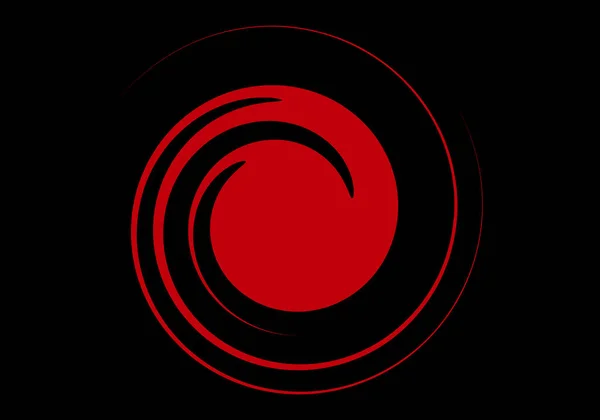 Red Spiral Background Black Background — Stockvektor