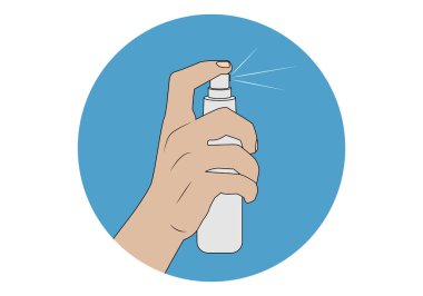 Böcek ilacı ya da böcek ilacı sıkma eyleminin simgesi ya da simgesi. Püskürt