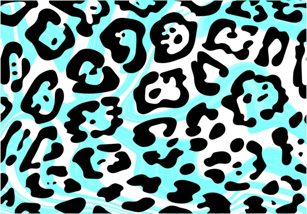 Black and white cheetah print on white and blue background