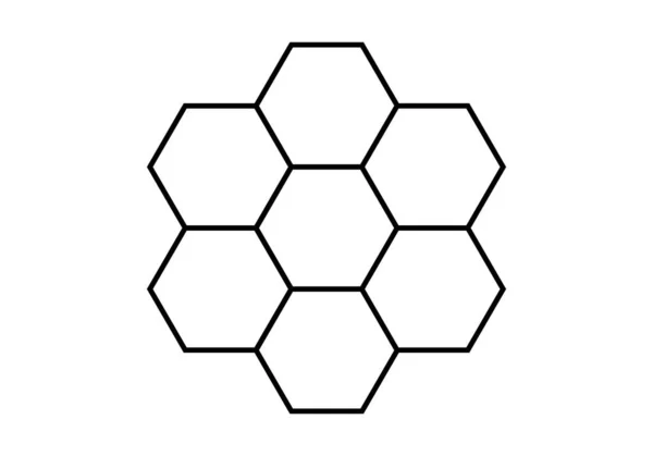 Honeycomb Layout Black White — Stok Vektör