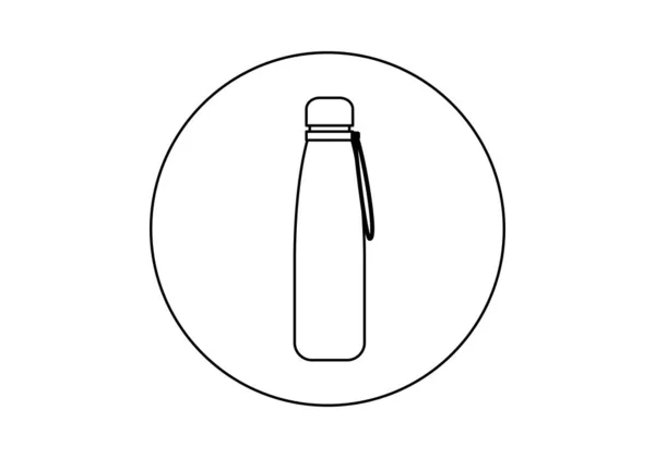 Reusable Bottle Layout Black Stroke White — Vetor de Stock
