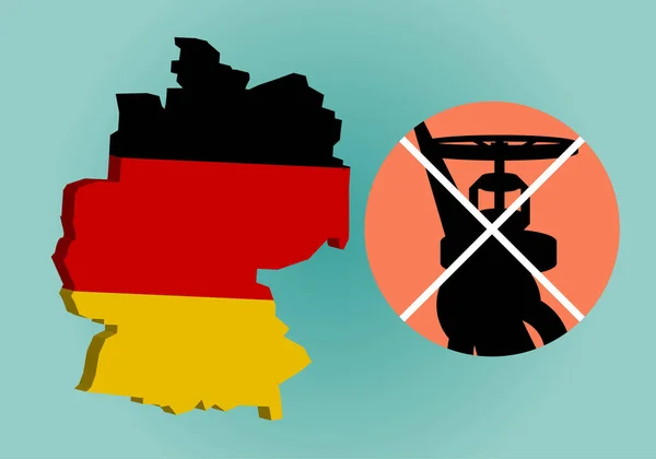 Alemania Sin Gas Recorte Gas Para Alemania — Vector de stock
