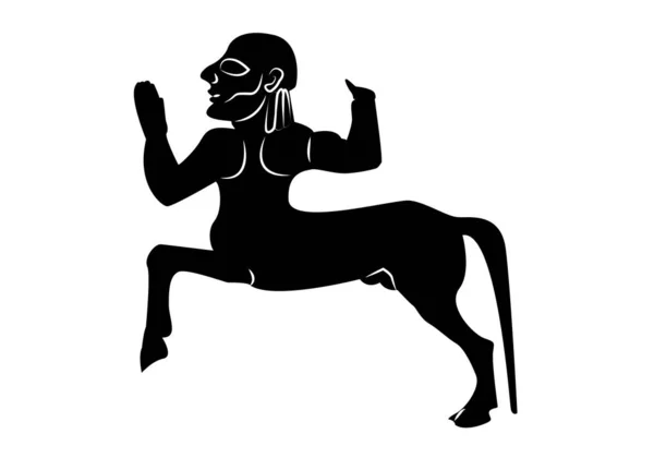 Centaur Black White Greek Mythology — Vector de stock