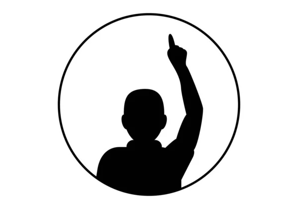 Child Symbol Icon Raising Hand — Stockvector