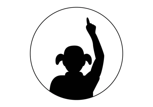 Symbole Icône Enfant Levant Main — Image vectorielle