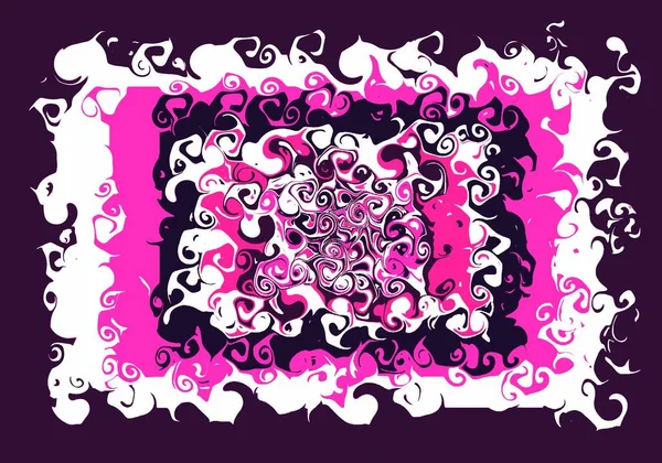 Abstract Painting Fuchsia Black White — Stock Photo, Image