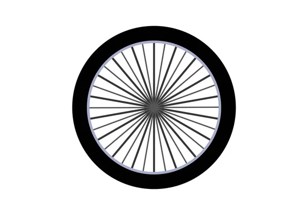 Icon Wheel Spokes Black Gray White Background — Stockvektor