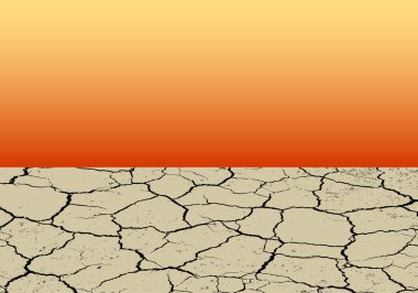 Background of terrain suffering from drought and torrid horizon. Dry ground. Global warming. Heat wave