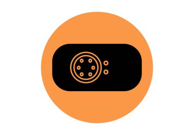 Turuncu çemberde siyah beyaz sürücü yorgunluğu tespit eden kamera simgesi