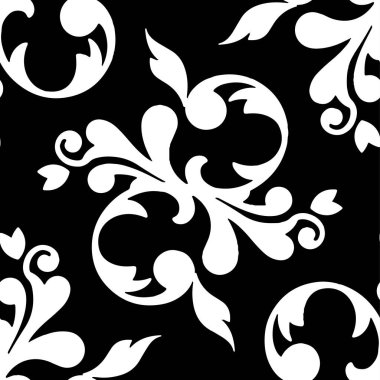 Siyah zemin üzerinde beyaz laleler olan dalların deseni