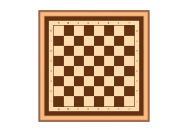 Satranç tahtası simgesi. Kahverengi tonlarda sayı ve harflerle.