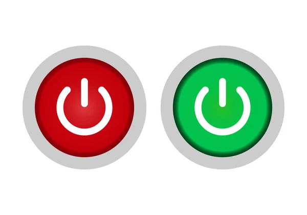 Binary Button Icons Red Green Gray — Archivo Imágenes Vectoriales