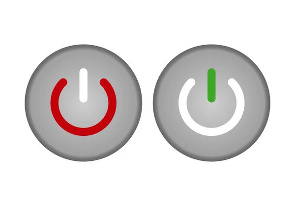 Binary Button Icons Red Green Gray — ストックベクタ