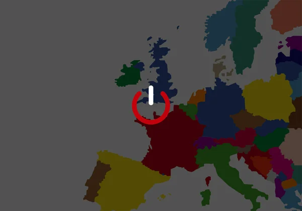 Energy Saving Europe Red Button Europe Map — Stockvektor