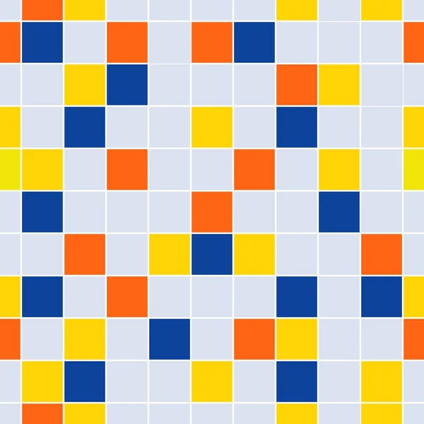 Pattern Colored Squares Squares Tesserae Pop Art Tones Orange Yellow — Vetor de Stock