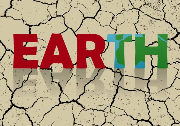 Drought Cover Title Reflection Ear Earth Urgently Listen Planet Earth — Vetor de Stock