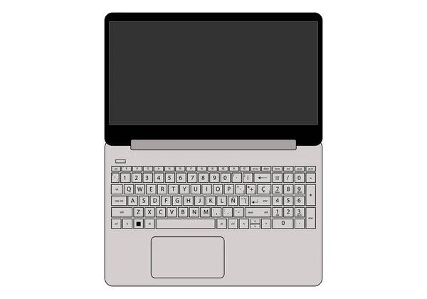 Laptop Icon Symbol Letters Numbers — Wektor stockowy