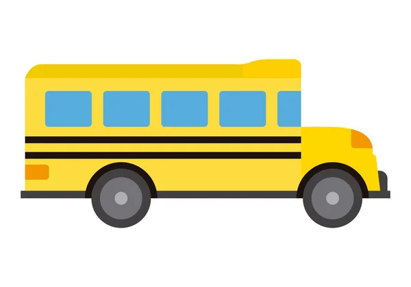 Bus Scolaire Jaune Sur Fond Blanc — Image vectorielle