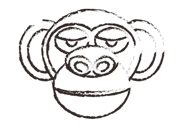 Tvář Opice Bílém Pozadí — Stockový vektor