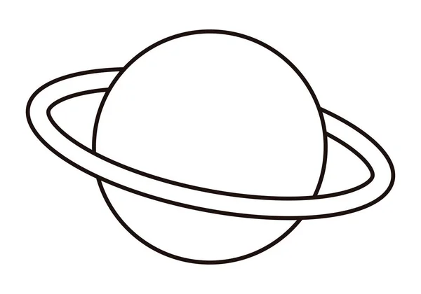 Planet Schwarzes Symbol Auf Weißem Hintergrund — Stockvektor