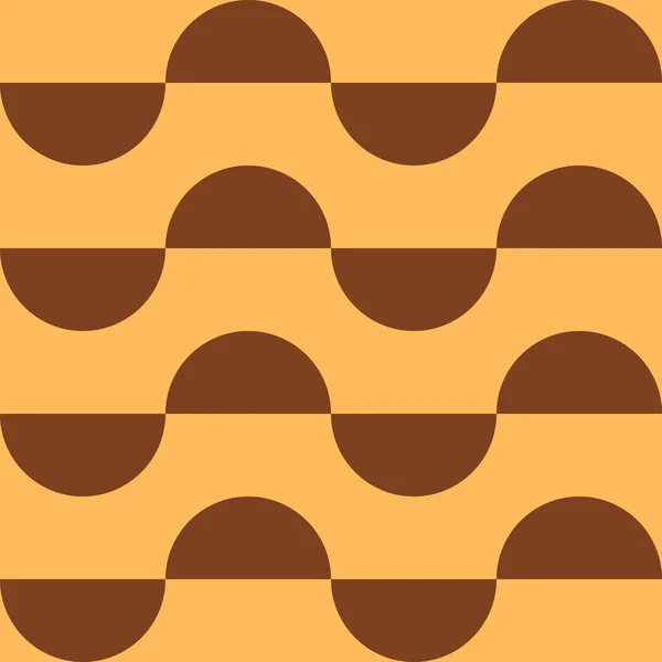 Vzor Půlkruhů Čokoládové Hnědi Oranžovém Nebo Hořčičném Pozadí — Stockový vektor