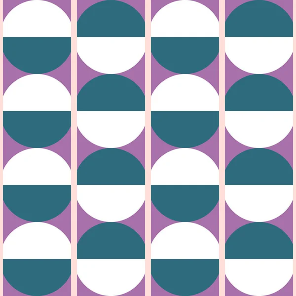 Muster Von Halbkreisen Grün Und Weiß Mit Vertikalen Balken Rosa — Stockvektor