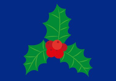 Mavi arka planda Holly ya da ökseotu.