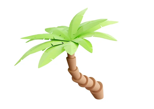 Palmera Render Planta Tropical Con Hojas Verdes Tronco Marrón Para — Foto de Stock