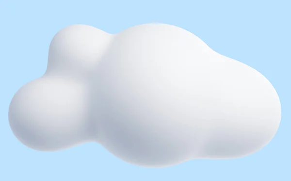 White Cloud Cartoon Render Soft Fluffy Shaped Clouds Blue Pastel — Fotografia de Stock