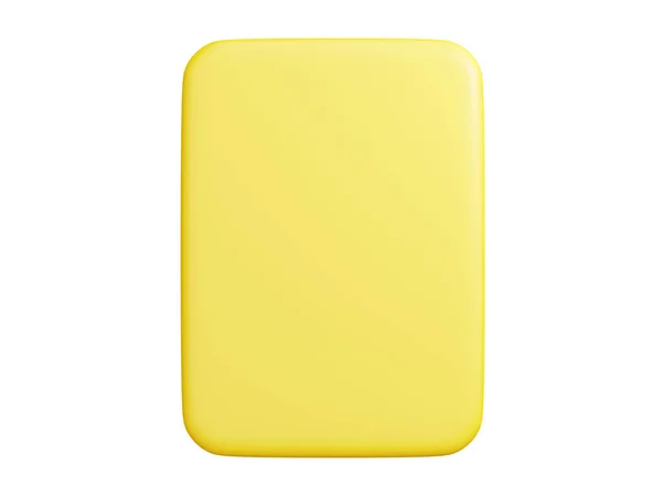 Πινακίδα Πλακιδίων Render Ορθογώνια Κίτρινη Πλάκα Κενό Χώρο Για Κείμενο — Φωτογραφία Αρχείου