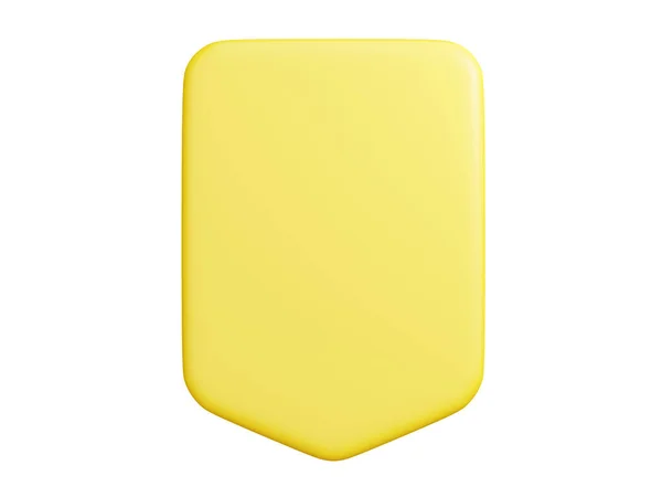 Banner Plate Render Rectangular Shaped Yellow Plaque Empty Space Text — Foto Stock