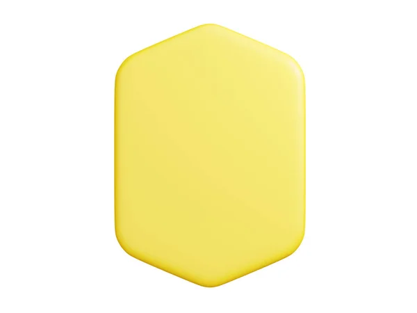 Баннерная Табличка Рендеринг Прямоугольная Желтая Табличка Пустым Местом Текста Рекламы — стоковое фото