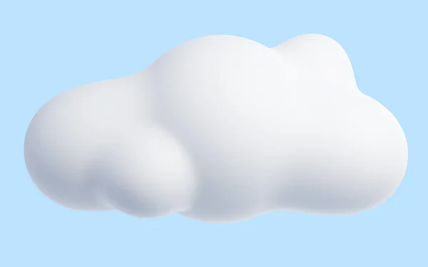 White Cloud Cartoon Render Soft Fluffy Shaped Clouds Blue Pastel — Stockfoto