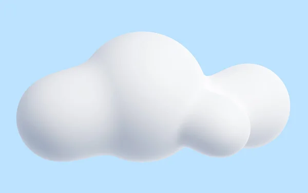 White Cloud Cartoon Render Soft Fluffy Shaped Clouds Blue Pastel — Stok fotoğraf