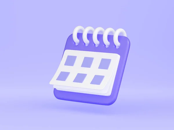 Calendar Date Render Illustration Purple Floating Organizer Rings Week Lined — Stock Fotó