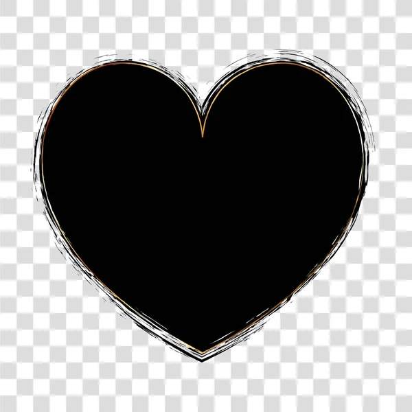 Πινέλο Βαμμένο Μελάνι Σφραγίδα Καρδιά Πανό Διαφανές Φόντο — Διανυσματικό Αρχείο