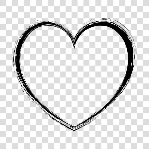 Pinsel Bemalt Stempel Herz Banner Auf Transparentem Hintergrund — Stockvektor